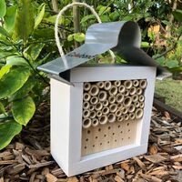 ABeeC Hives Painted Solitary Native Bee Hotel Australian Ladybird and Insect House Mixed Small