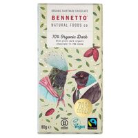 Bennetto Organic Dark Chocolate Original (70% Cocoa) 80g