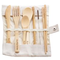 Earths Tribe Beige Bamboo Cutlery Set