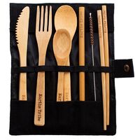 Earths Tribe Black Bamboo Cutlery Set