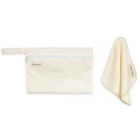 Earths Tribe Beige Reusable Bamboo Cotton Cloth Wipes (1 Wet Bag + 5 Wipes)