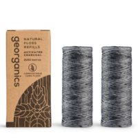 Georganics Natural Peppermint Floss ~ 2 x 50m Refill Charcoal