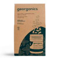 Georganics Natural Chewing Gum Refill Peppermint ~ 180 Pieces 