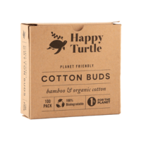Happy Turtle Organic Cotton & Bamboo Cotton Buds - 100 pack