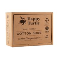 Happy Turtle Organic Cotton & Bamboo Cotton Buds - Flip Lid - 200 pack