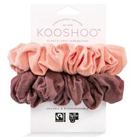 KOOSHOO Plastic-free Scrunchies Coral Rose (Organic) 2 pack