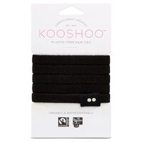 KOOSHOO Plastic-free Hair Ties Black (Organic) 5 pack