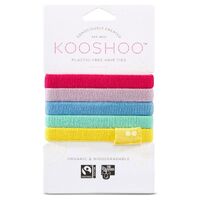 KOOSHOO Plastic-free Hair Ties Rainbow (Organic) 5 pack