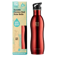 Onya Stainless Steel Drink Bottle Red ~ 1 Litre