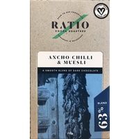 Ratio Cocoa Roasters Chilli & Muesli Chocolate 63% (Vegan) ~ 70g