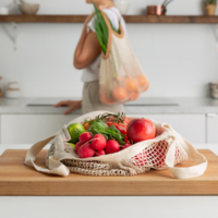 The Keeper Long Handle String Bag (Organic Cotton) - Paprika Handle - 1 Bag