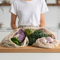 The Keeper Mesh Produce Bag (Organic Cotton) - Small, Medium, Large - 3 Pack