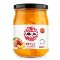 Biona Peach Halves in Rice Syrup (Organic) 550g