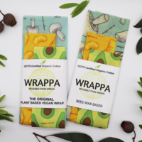 Wrappa Foodies Vegan Wrap ~ 3 Pack (2 x med & 1 x Lrg)
