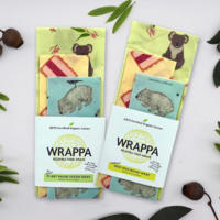Wrappa Koala on the Go Vegan Wrap ~ 3 Pack (2 x Med & 1 x Lge)