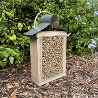 ABeeC Hives Bare Timber Solitary Native Bee Hotel Australian Ladybird and Insect House All Bamboo Large