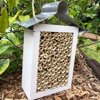 ABeeC Hives Painted Solitary Native Bee Hotel Australian Ladybird and Insect House All Bamboo Large
