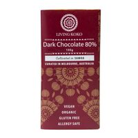 Living Koko Organic Single Origin Dark Chocolate (80%) 100g