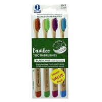 The Turtle Tribe Bamboo Toothbrush SOFT 4-pack