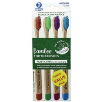 The Turtle Tribe Bamboo Toothbrush MEDIUM 4-pack