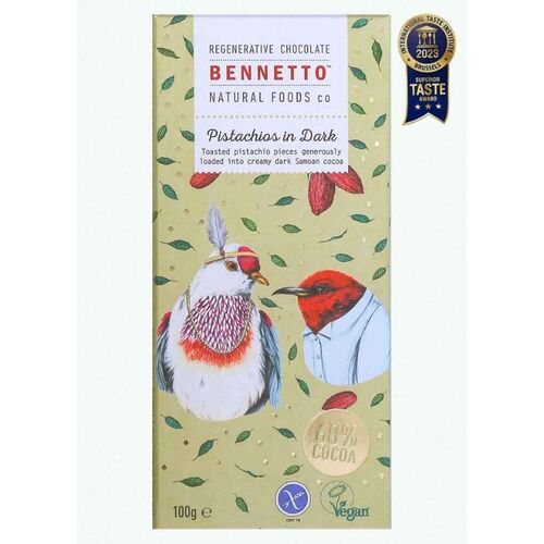 Bennetto Organic Dark Chocolate Pistachios (60% Cocoa) 100g