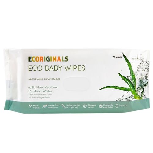 Ecoriginals Baby Wipes New Zealand Purified Water 70 pack