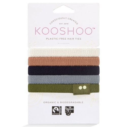 KOOSHOO Plastic-free Hair Ties Classics (Organic) 5 pack