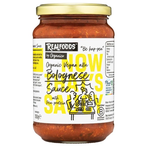 Realfoods By Organico Vegan Alla Bolognese Sauce 350g [Shortdated BBD: May-26]