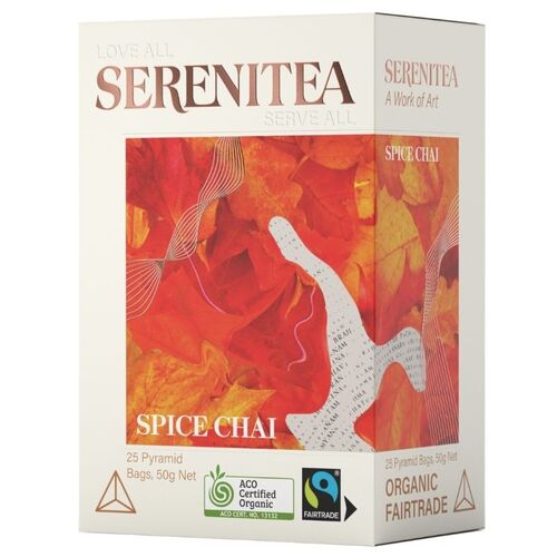 SereniTEA Spice Chai (Organic & Fairtrade) 25 Pyramid Tea Bags
