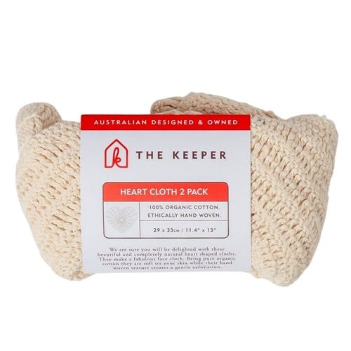 The Keeper Large Heart Cloth (Organic Cotton) 2 Pack