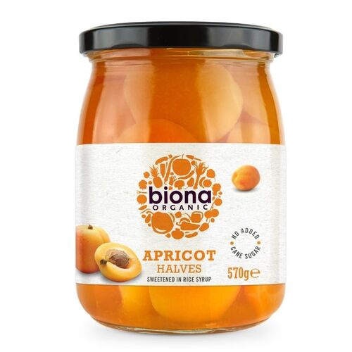 Biona Apricot Halves in Rice Syrup (Organic) 570g