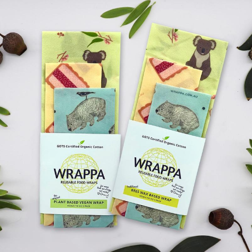 Wrappa Koala on the Go Beeswax Wrap ~ 3 Pack (2 x Med & 1 x Lge)