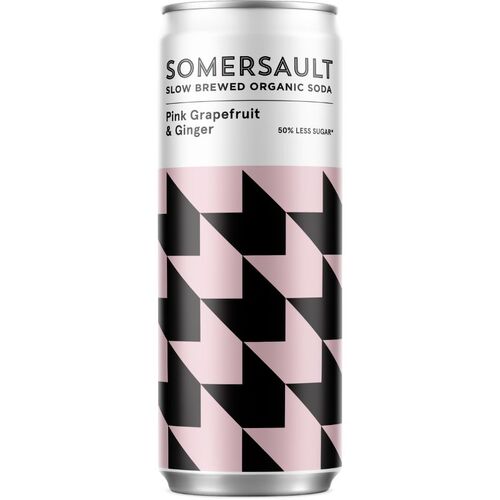 Somersault Slow Brewed Organic Soda Pink Grapefruit & Ginger 12 x 330ml (Can)